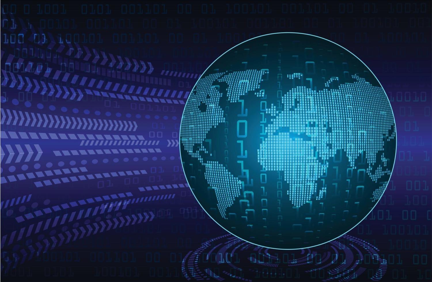 world binary circuit board future technology, blue hud cyber security concept background vector