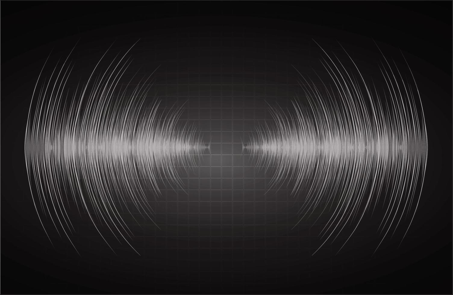 Sound waves oscillating dark light vector