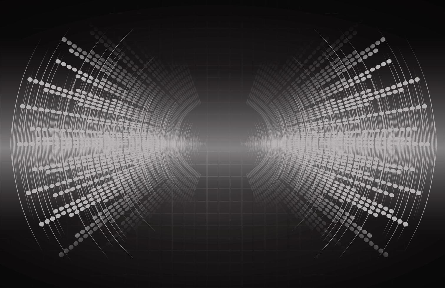 Sound waves oscillating dark light vector