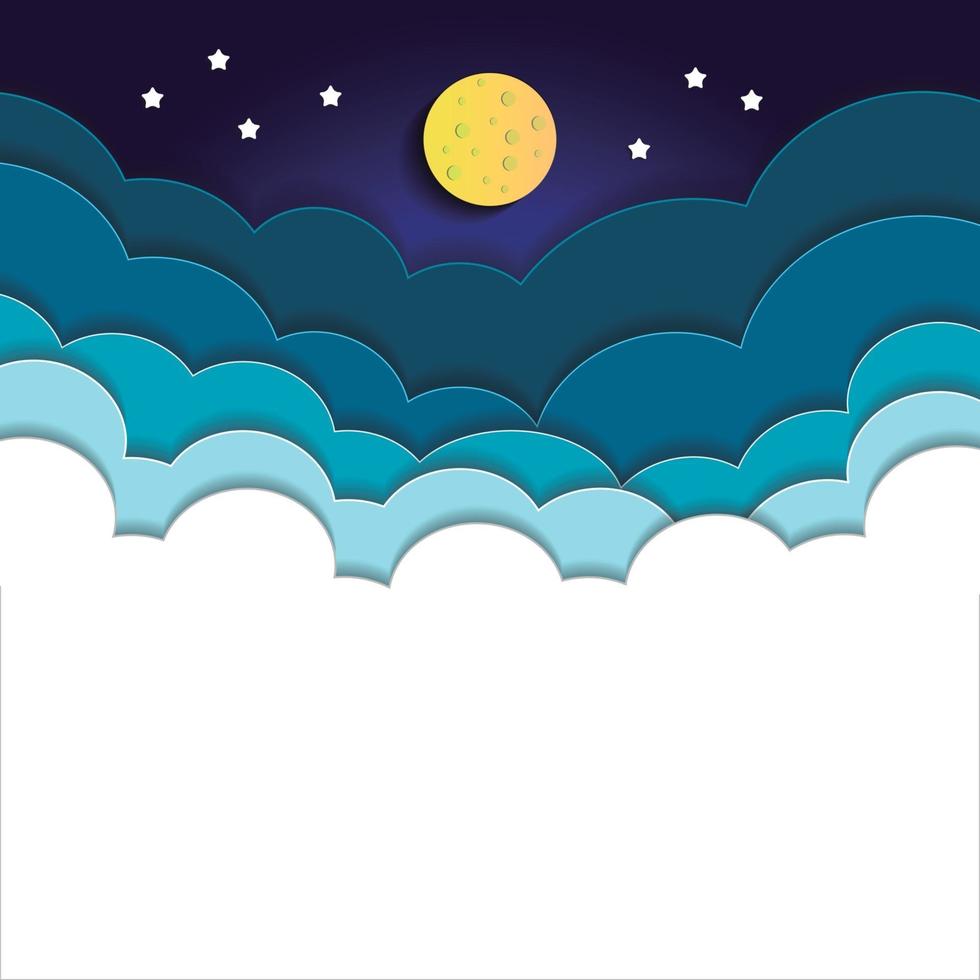 Fantasy moon night  background vector
