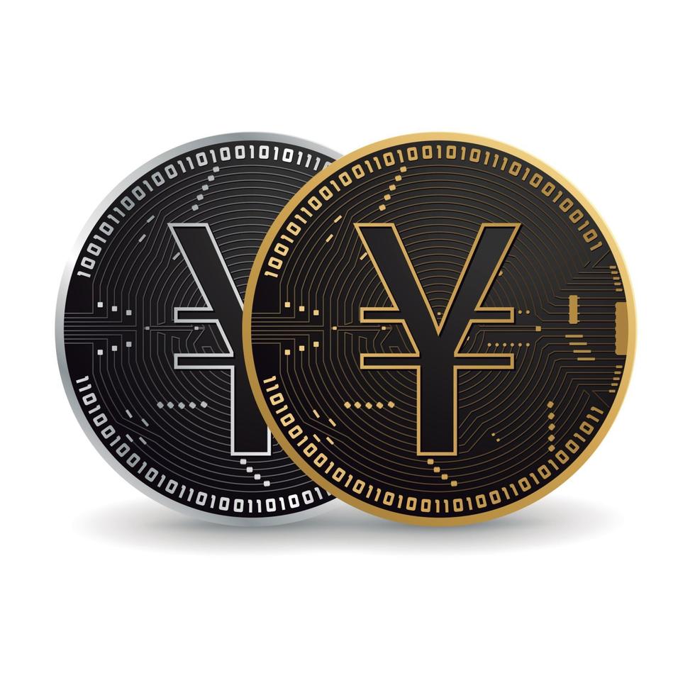 moneda digital yen vector