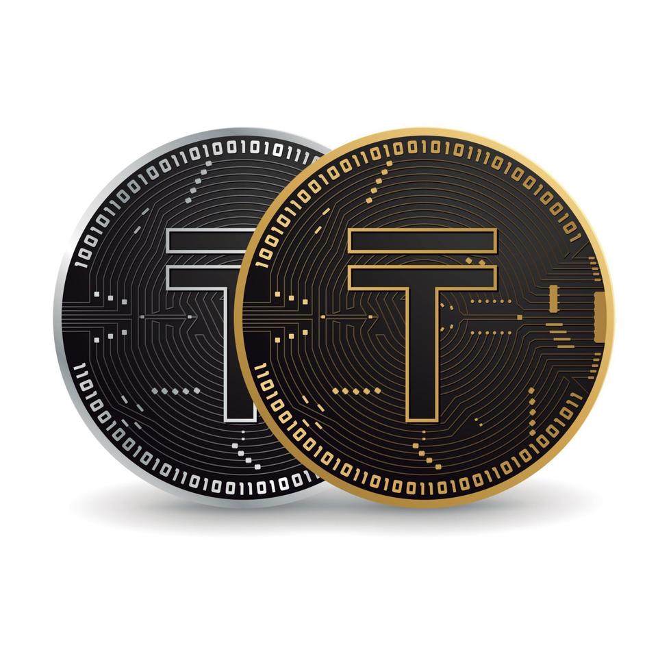 moneda digital tenge vector