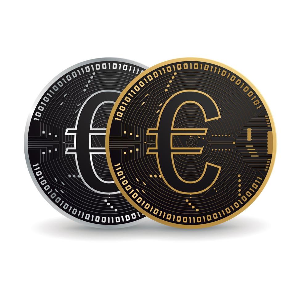 moneda digital euro vector