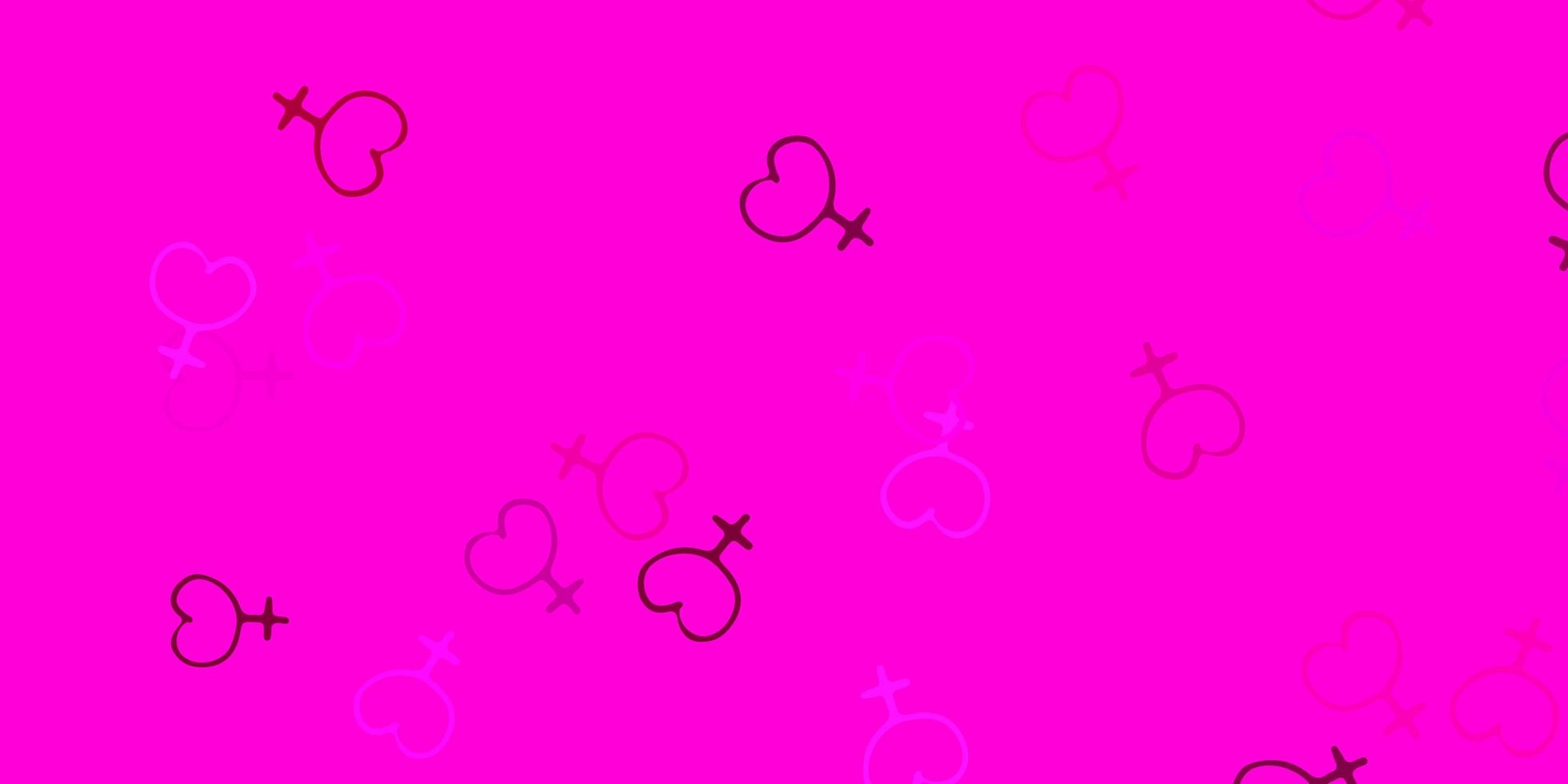 Light Pink vector texture with women rights symbols