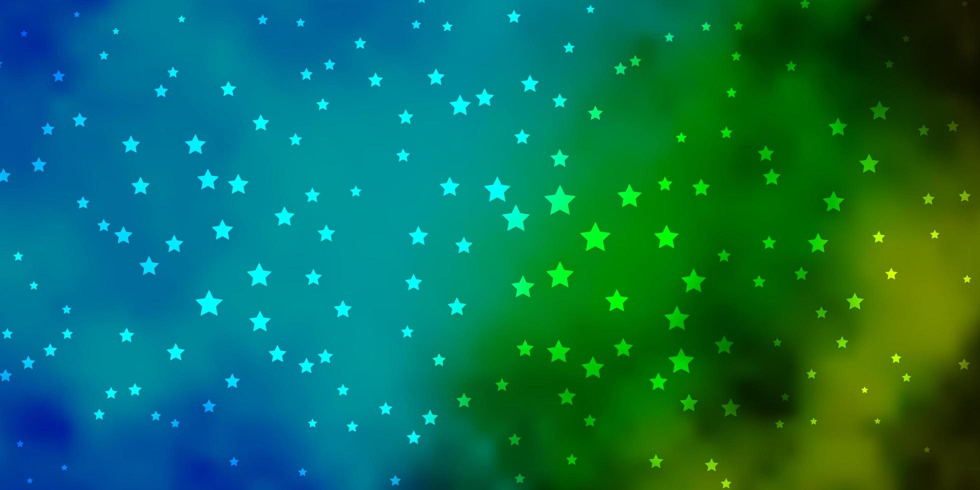 Dark Blue Green vector texture with beautiful stars Shining colorful illustration with small and big stars Theme for cell phones
