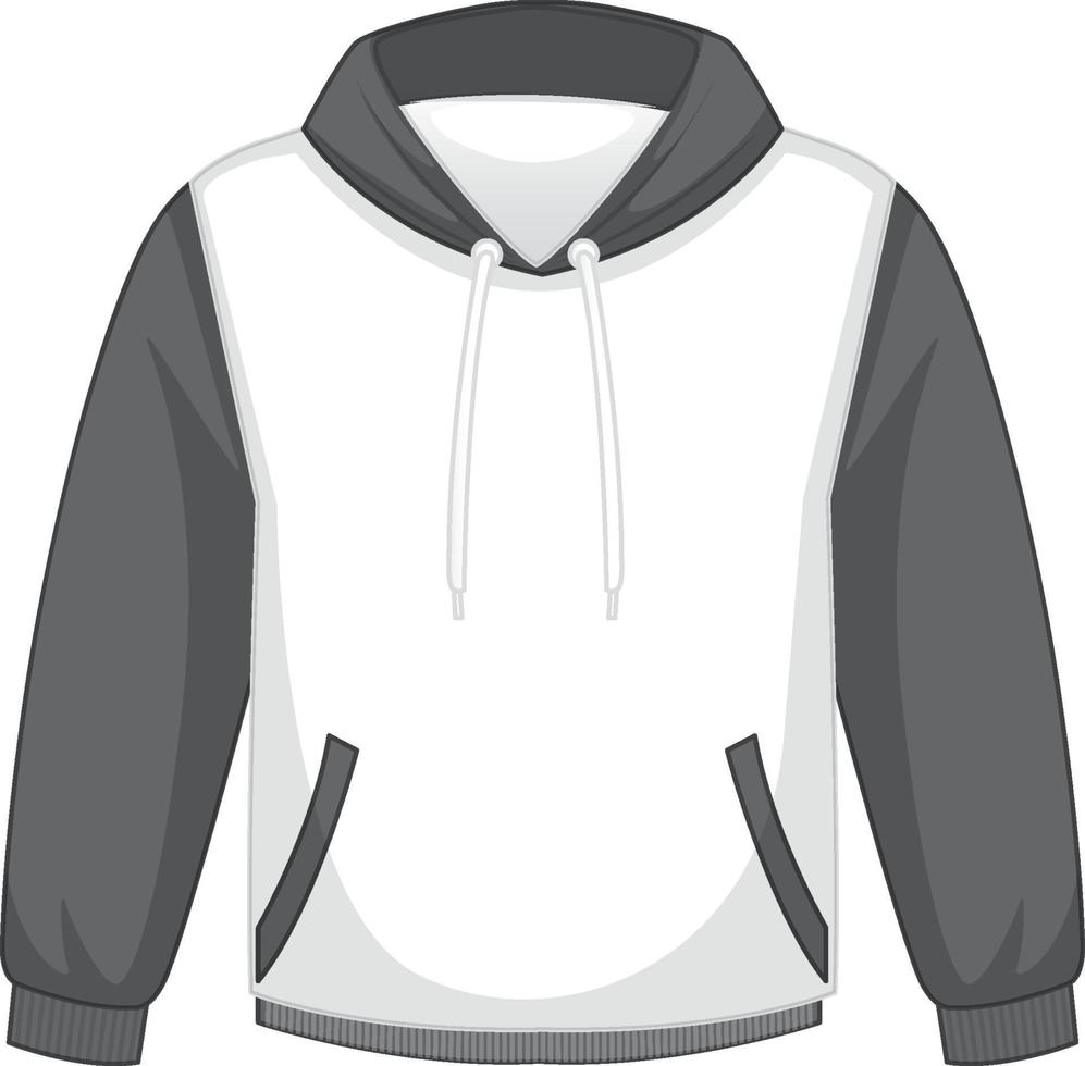 Front of basic white and orange hoodie isolated vector