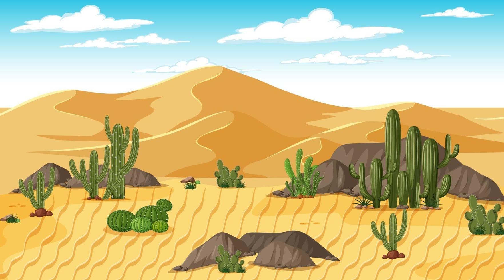Desert forest landscape at day time scene vector