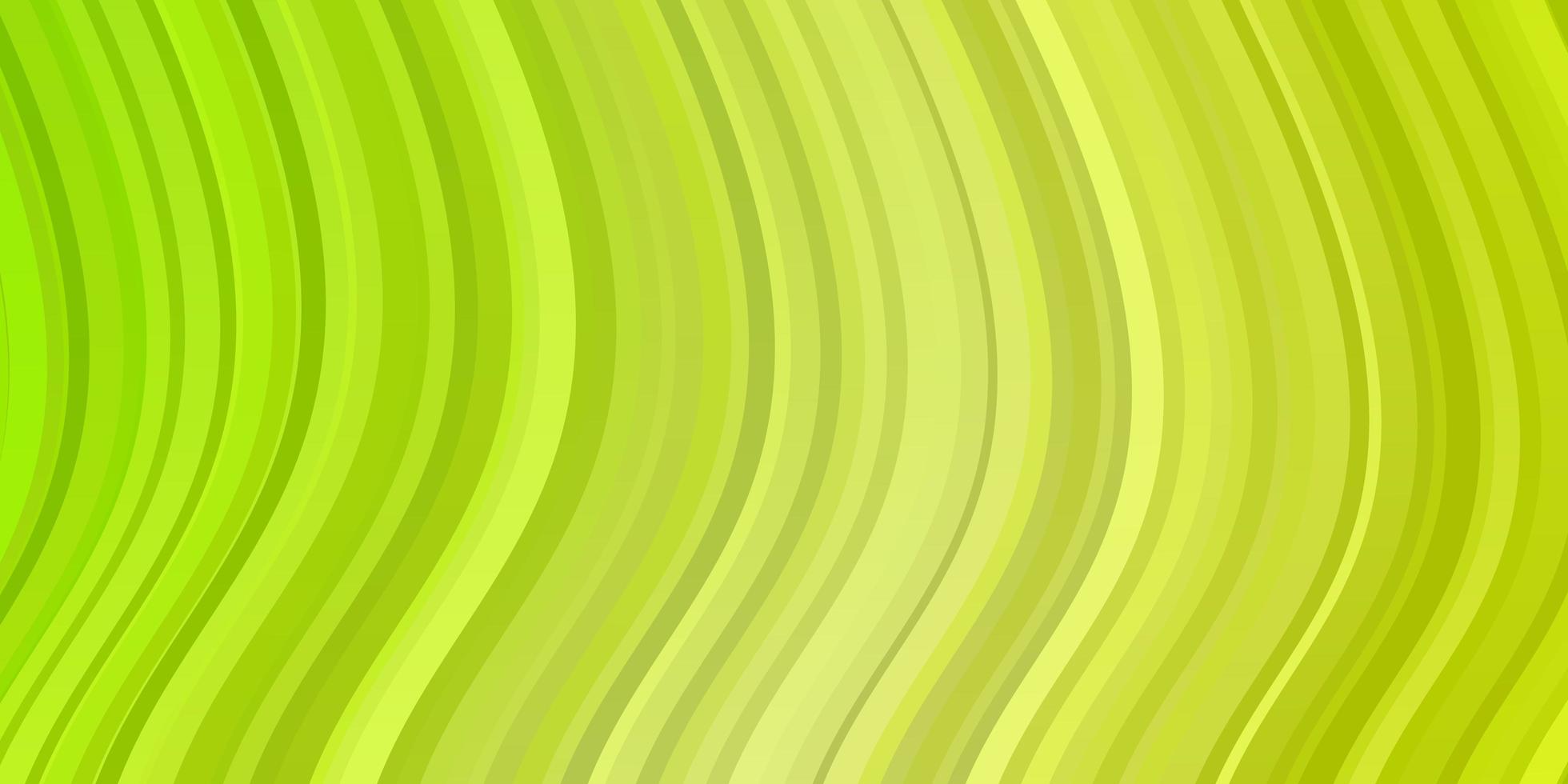 Fondo de vector amarillo verde claro con líneas torcidas Ilustración abstracta colorida con diseño de curvas de degradado para la promoción de su negocio