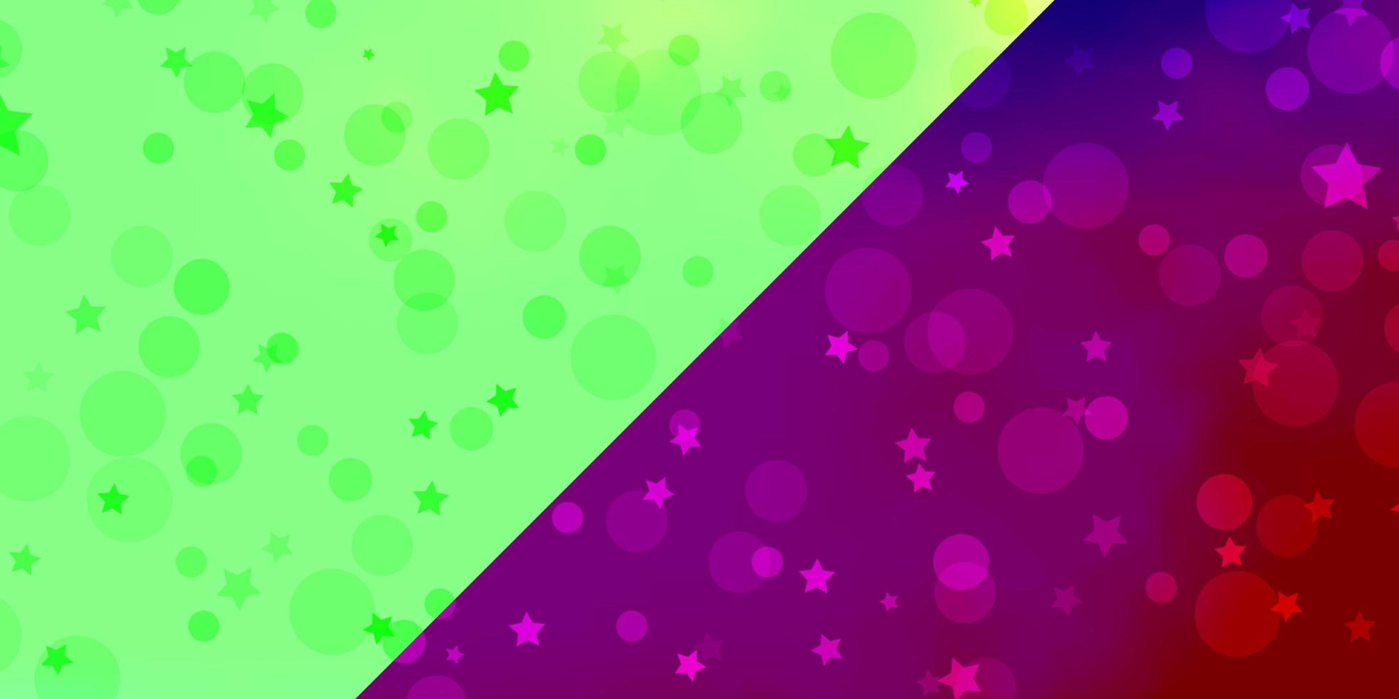 telón de fondo de vector con círculos estrellas discos de colores estrellas en un patrón de fondo degradado simple para fondos de pantalla de tela de moda