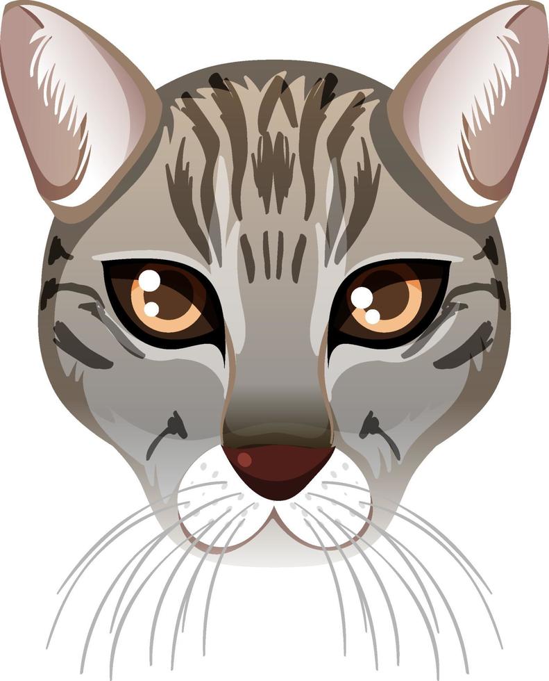 Fishing cat face in cartoon style on white background vector