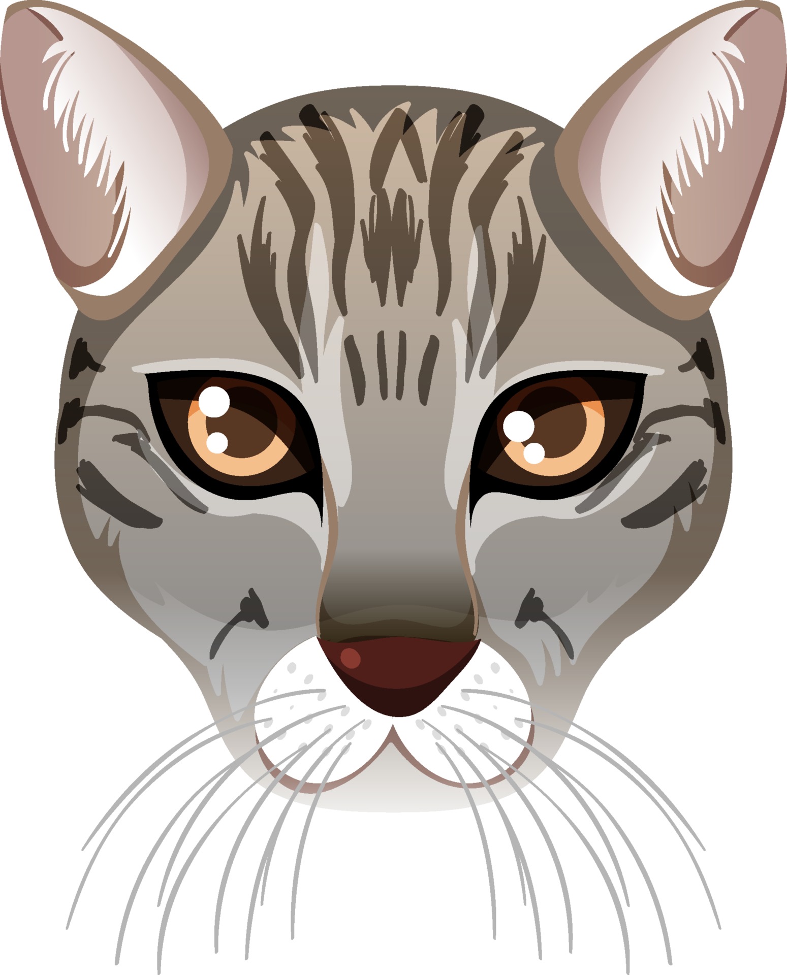Fishing cat face in cartoon style on white background 2701614 Vector