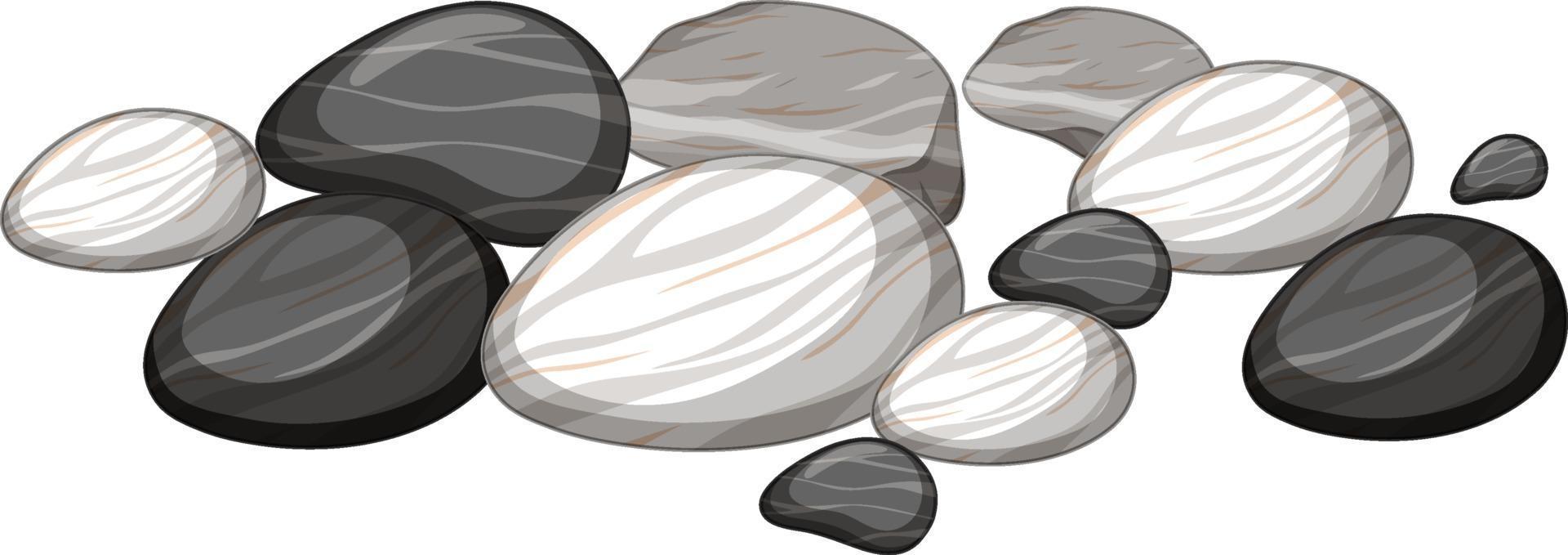 Group of stones on white background vector