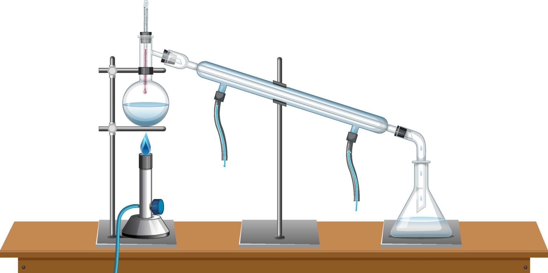 Laboratory equipments on white background vector