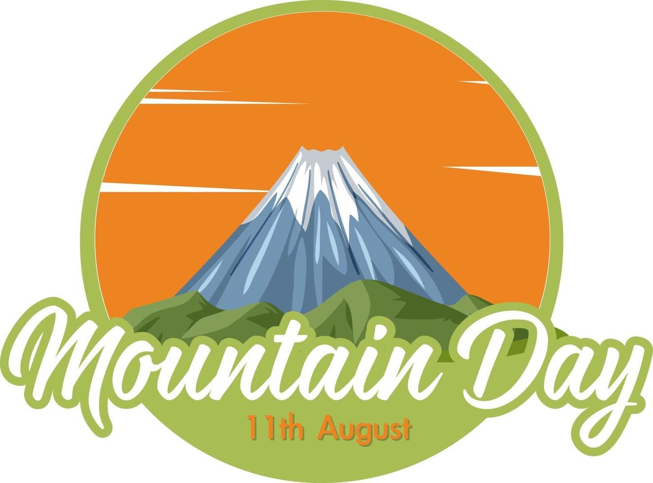 Mountain Day on August 11 banner with Mount Fuji vector