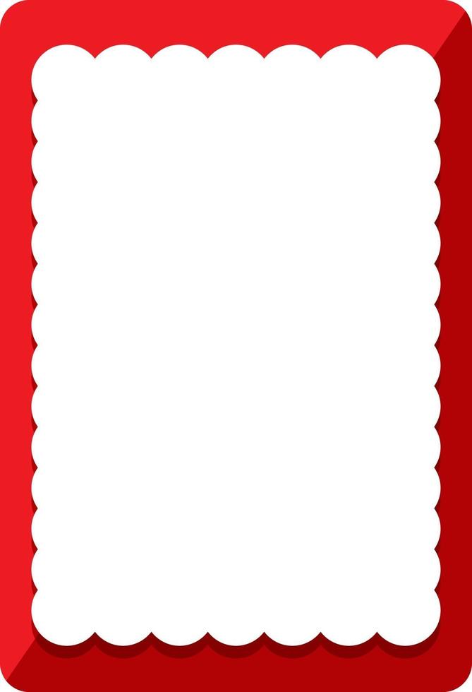Empty red curl frame banner template vector