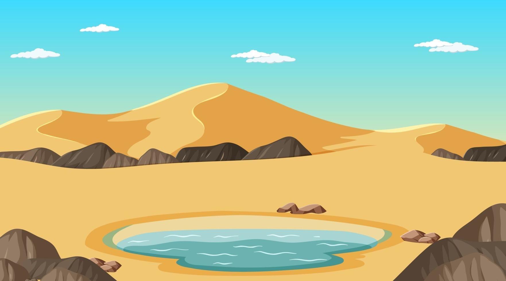 Desert forest landscape at daytime scene with oasis vector