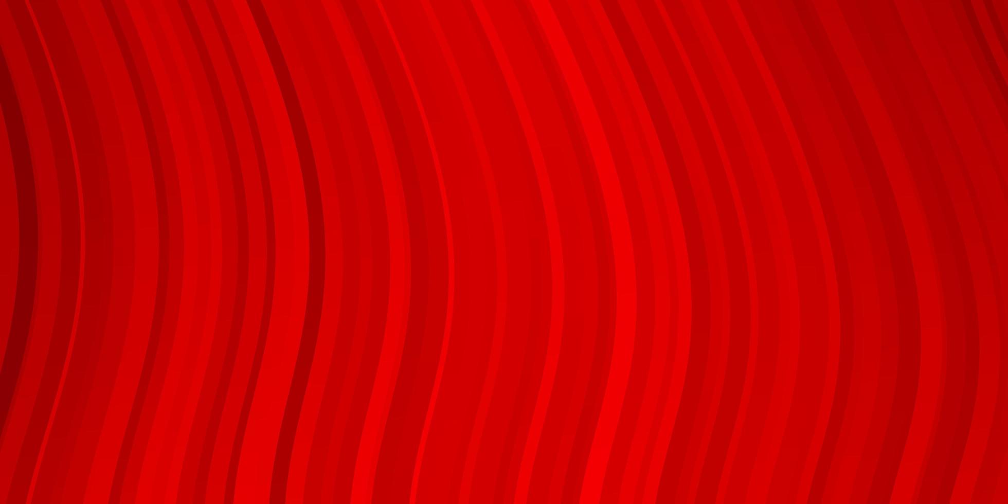 Plantilla de vector rojo claro con líneas ilustración colorida con patrón de líneas curvas para folletos folletos