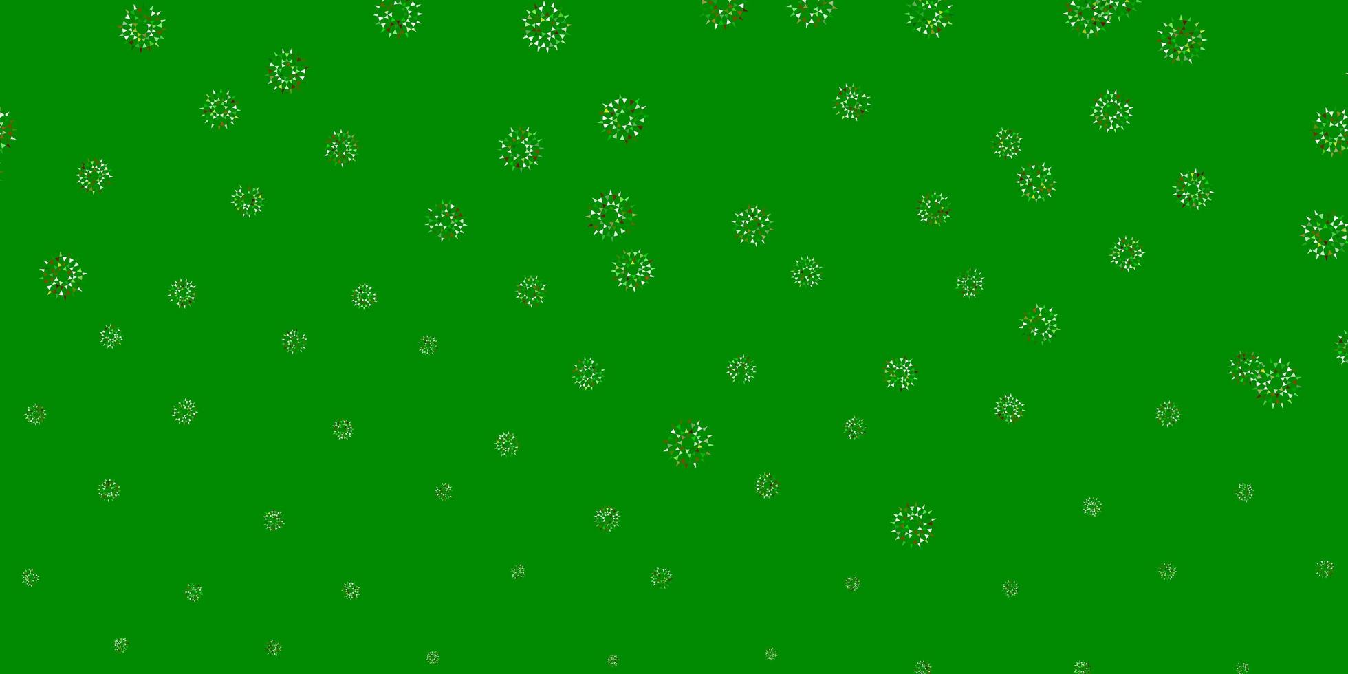 Light green vector doodle pattern with flowers