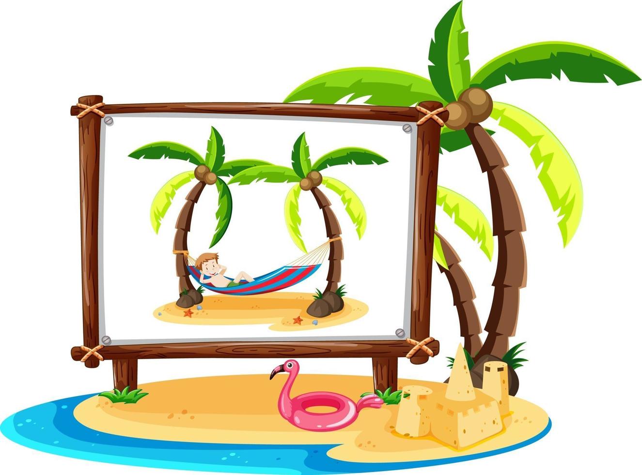 Picture of a man in the beach scene isolated vector