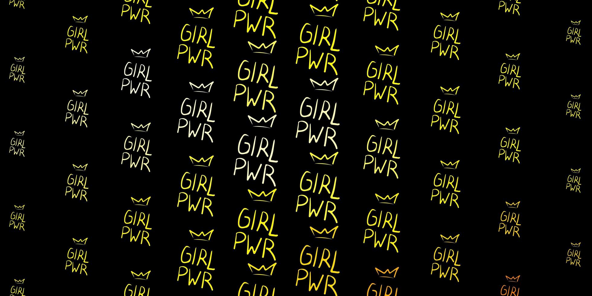 Dark Yellow vector pattern with feminism elements