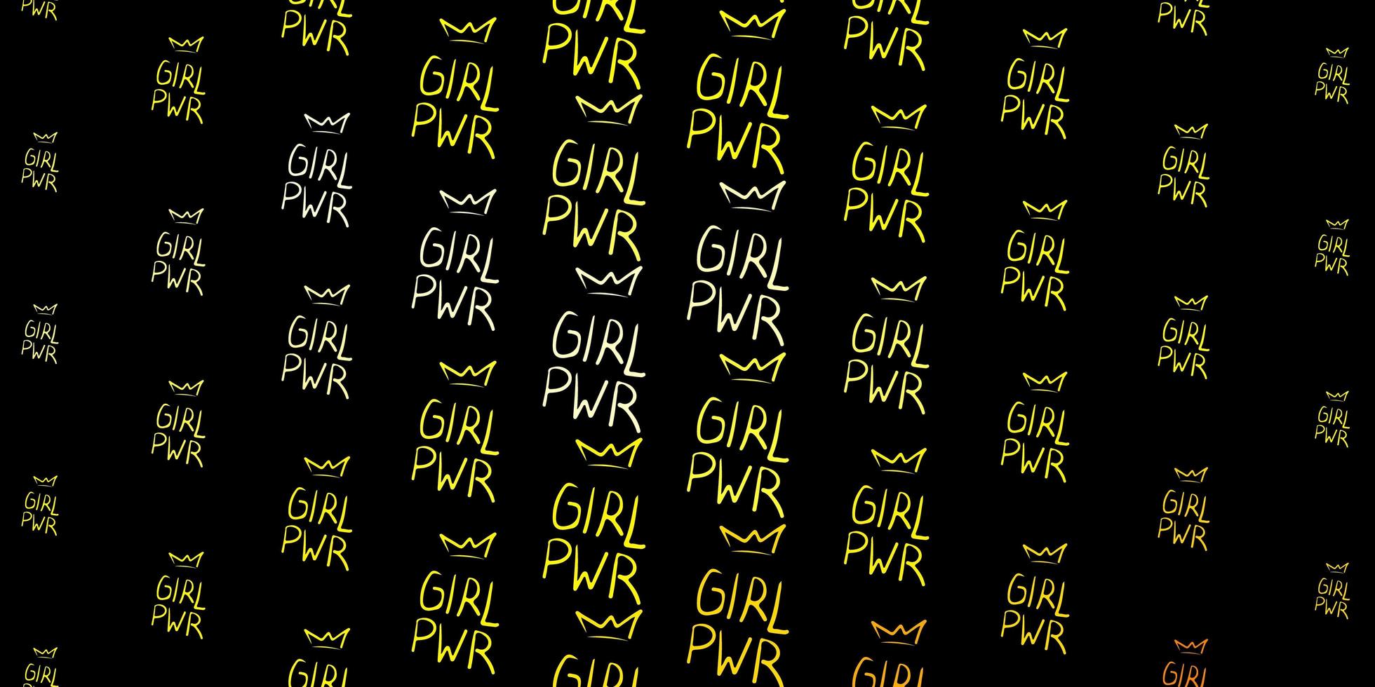 Dark Yellow vector pattern with feminism elements