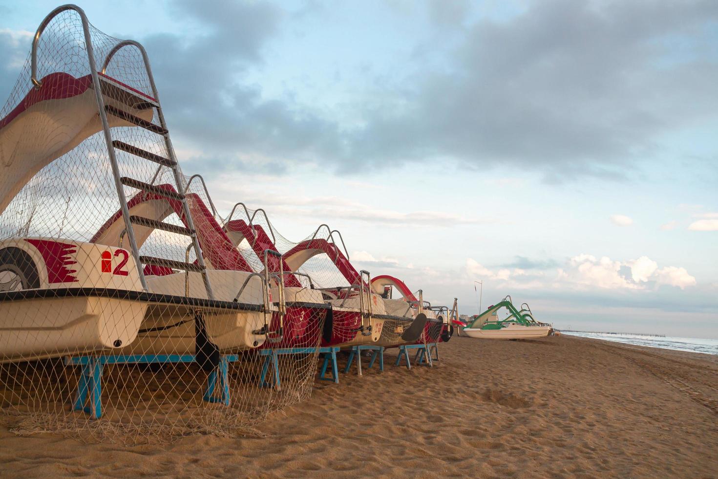 Empty beach in Rimini, Italy photo