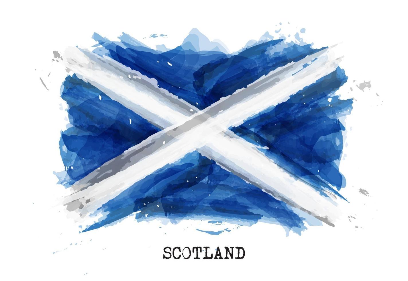 Bandera de pintura de acuarela realista de Escocia. vector. vector