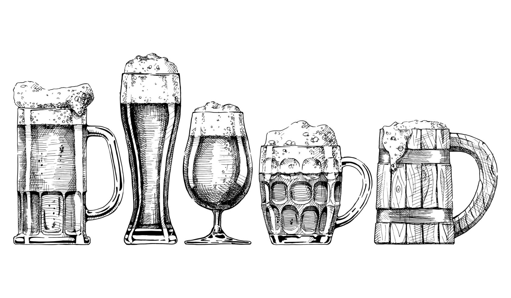 Vector set of beer bottles