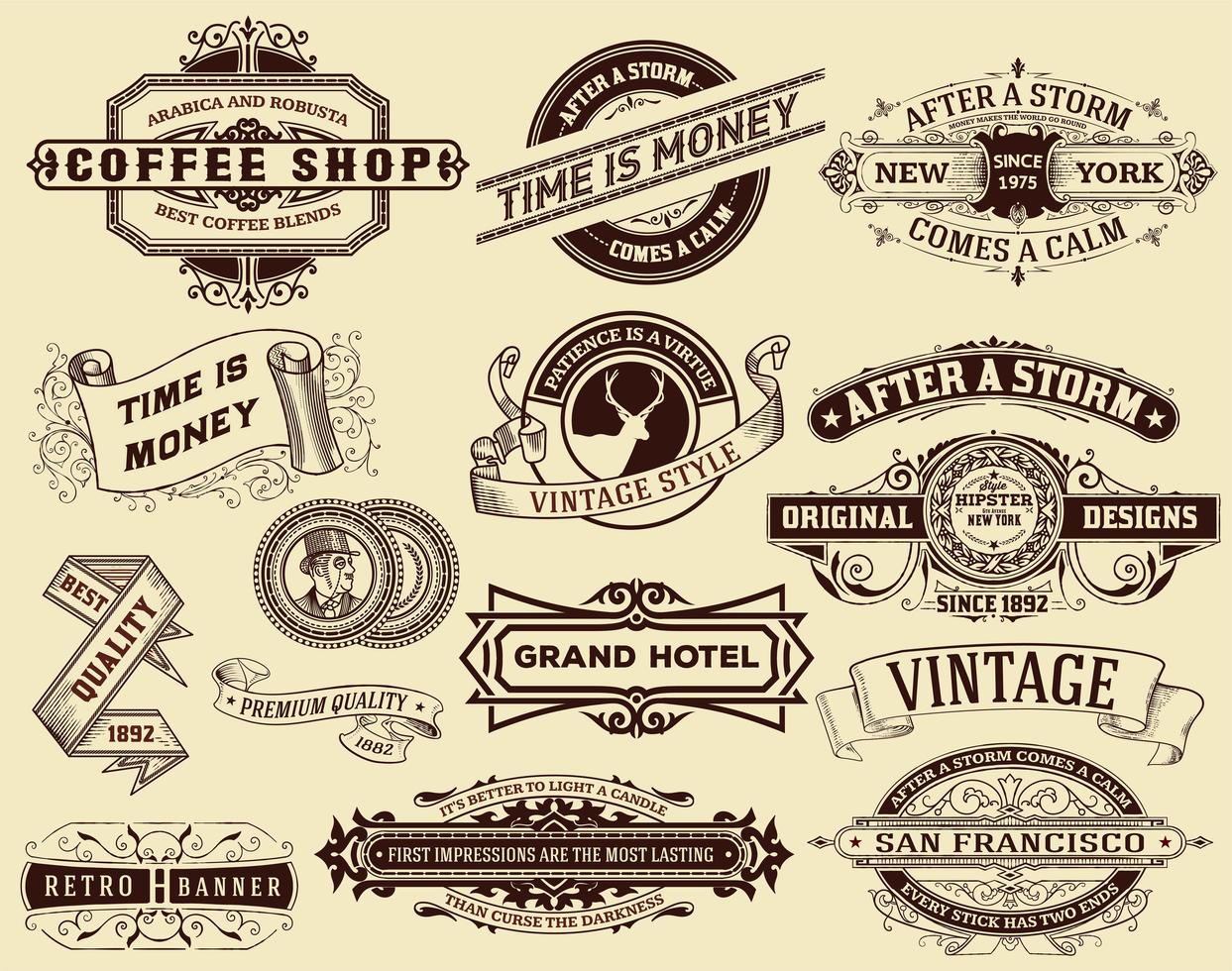 Labels and banners vector design