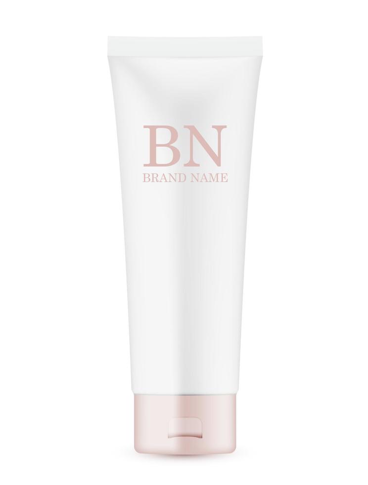 3D Realistic cosmetics cream bottle Design Template of Fashion Cosmetics Product for Ads, flyer, banner or Magazine Background. Vector Iillustration