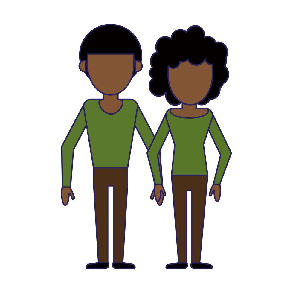 pareja novio y novia dibujos animados vector