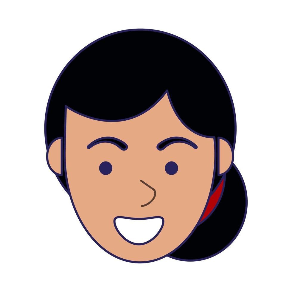 Woman face smiling cartoon vector
