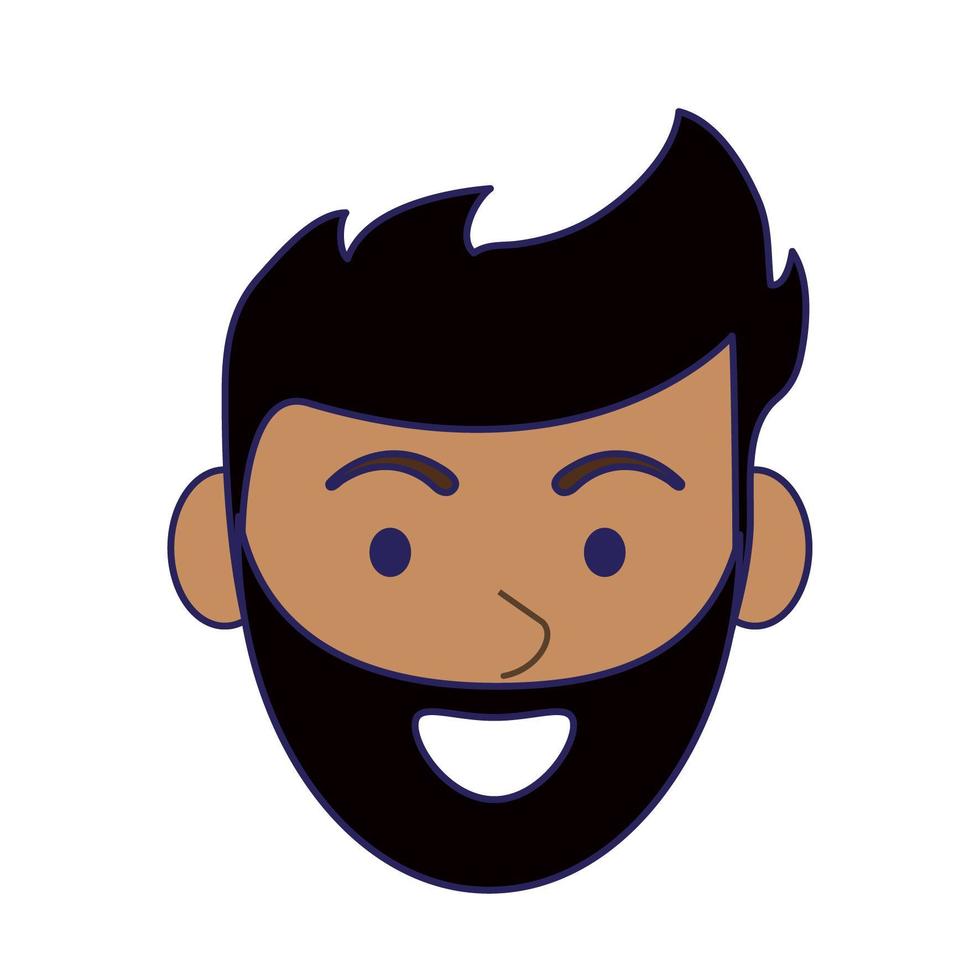 hombre sonriente cara de dibujos animados vector