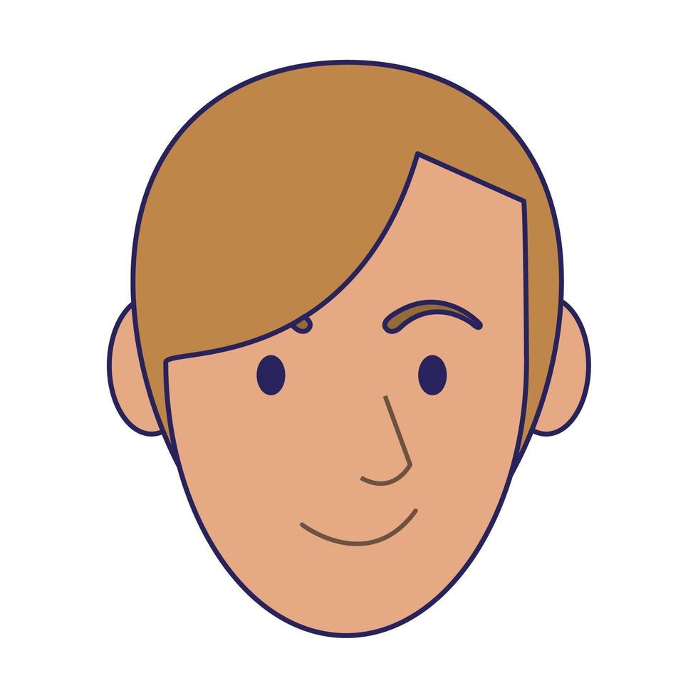 Man smiling face cartoon vector