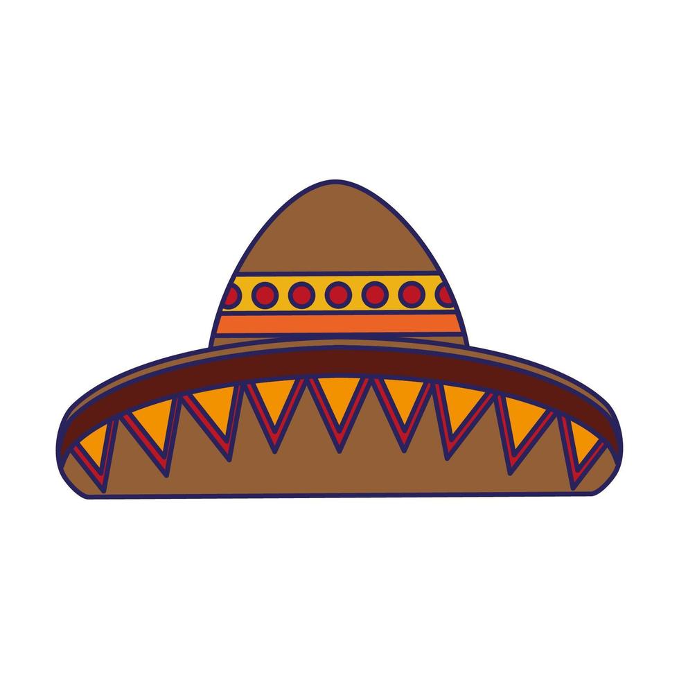 Mexican hat sombrero isolated vector