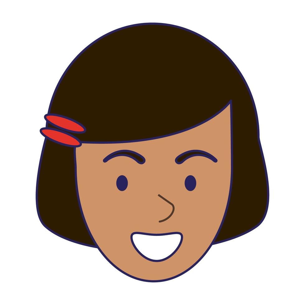 Woman face smiling cartoon vector