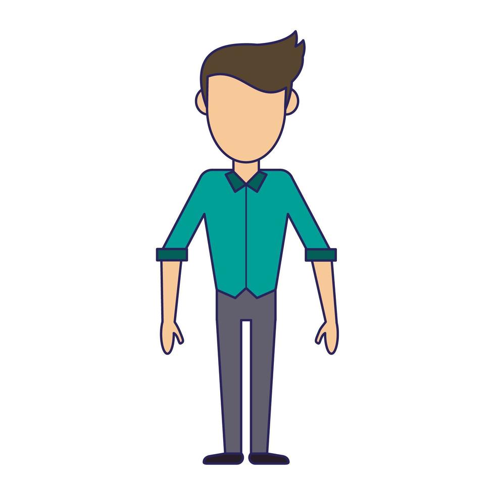 Man with elegant clothes cartoon vector