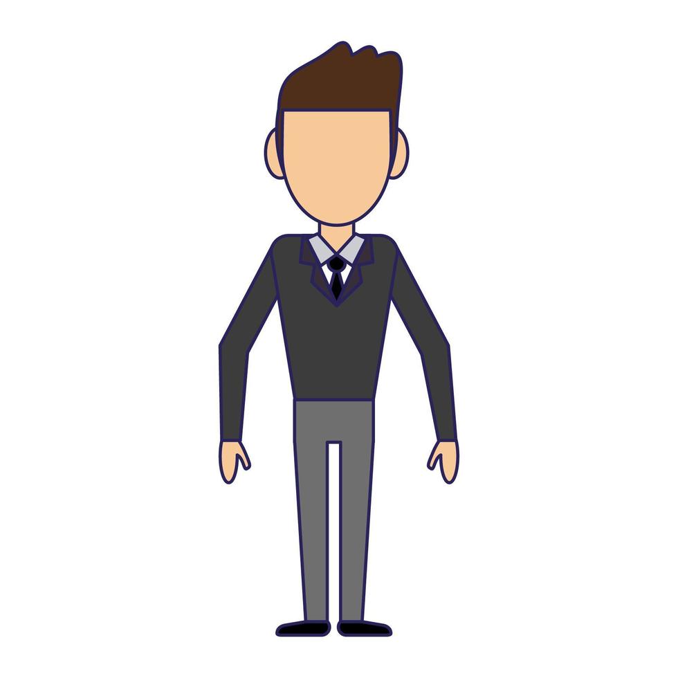 Man with elegant clothes cartoon vector