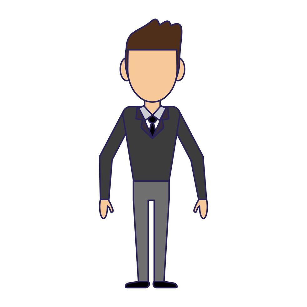 hombre con dibujos animados de ropa elegante vector