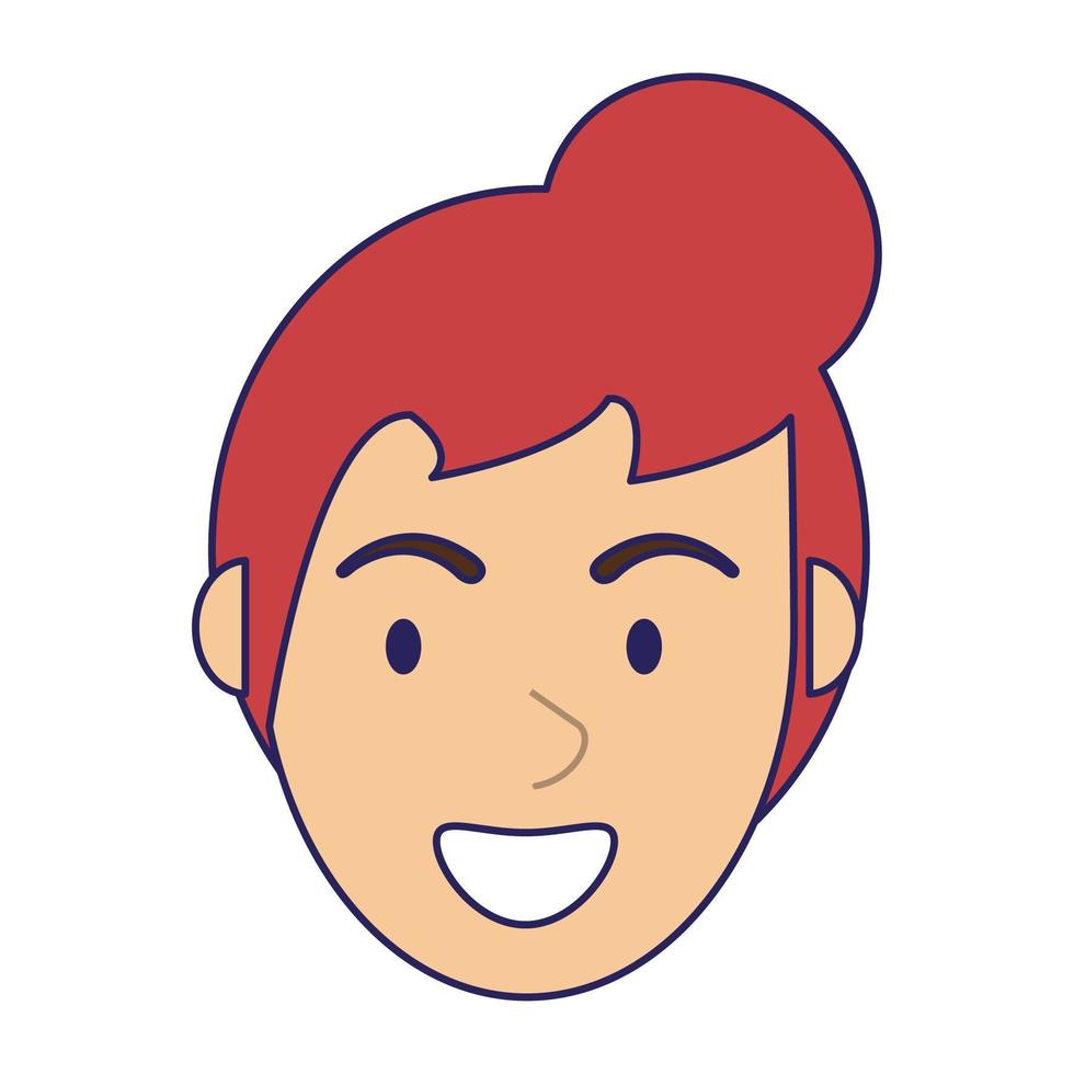 mujer cara sonriente caricatura vector