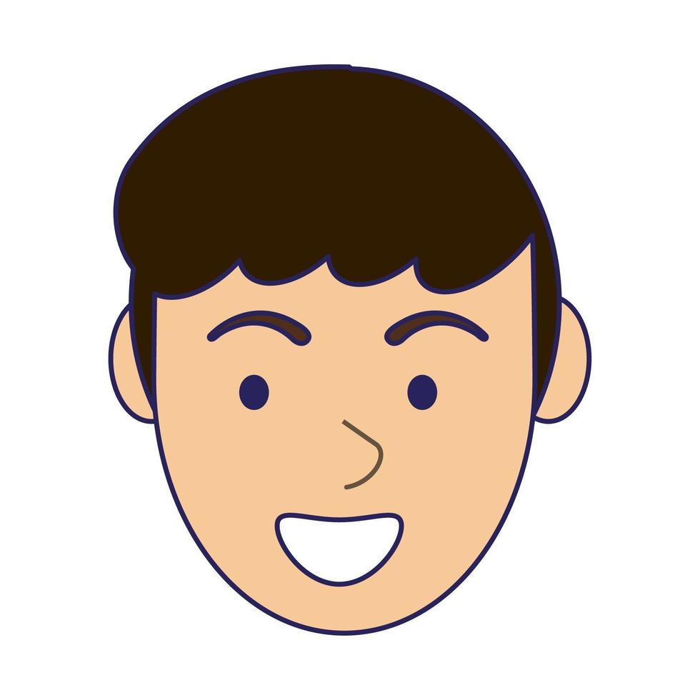 hombre sonriente cara de dibujos animados vector