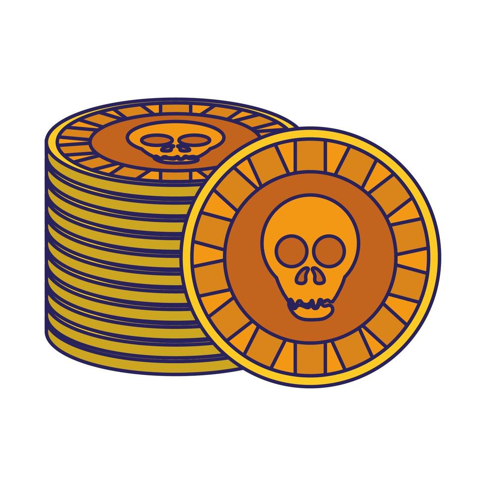 Mexican skull coin symbol vector