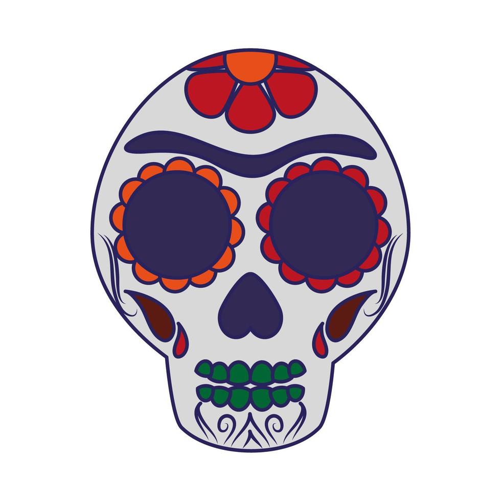 dibujos animados de símbolo de calavera mexicana 2702963 Vector en Vecteezy