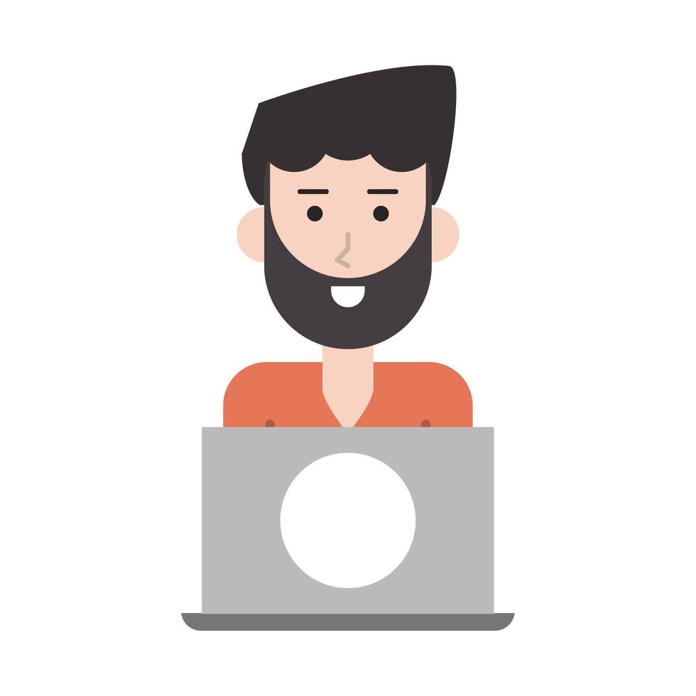 man with laptop vector