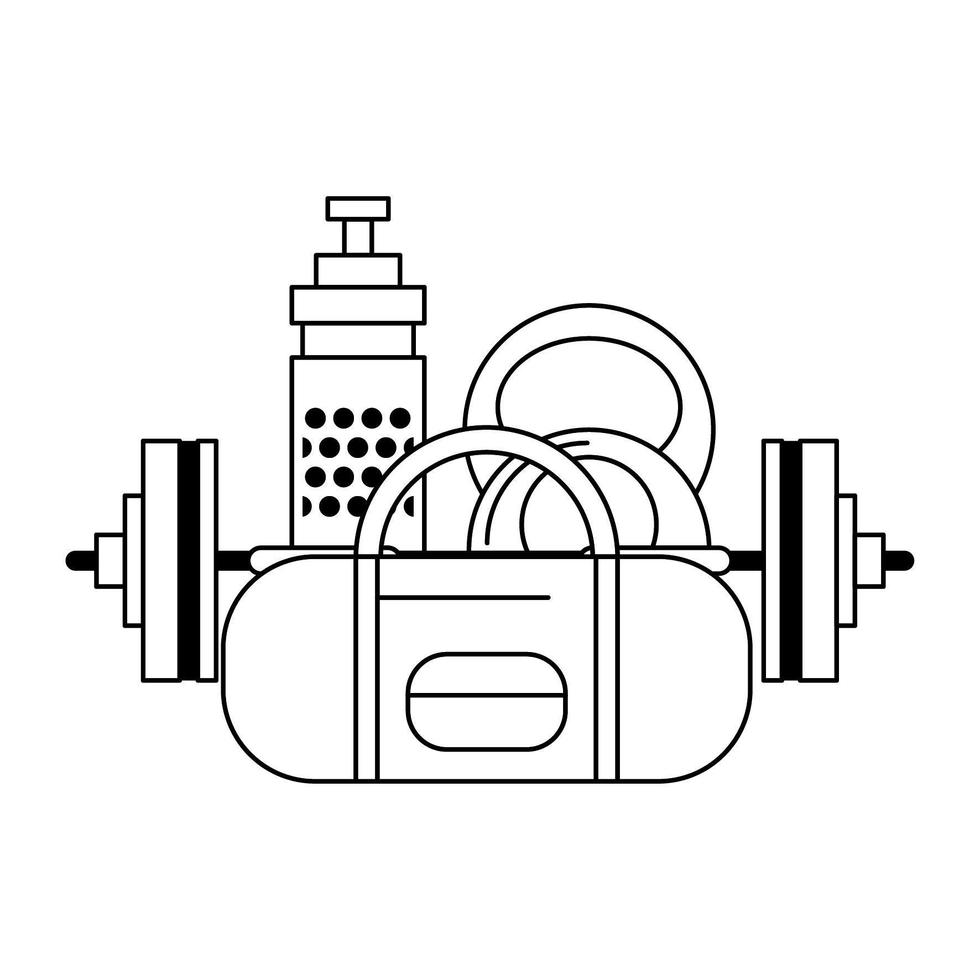 Fitness and sport equipment vector illustration