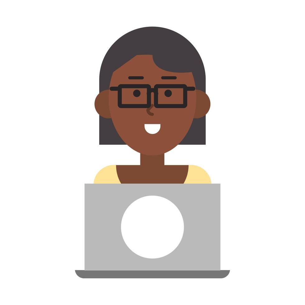 woman with laptop vector