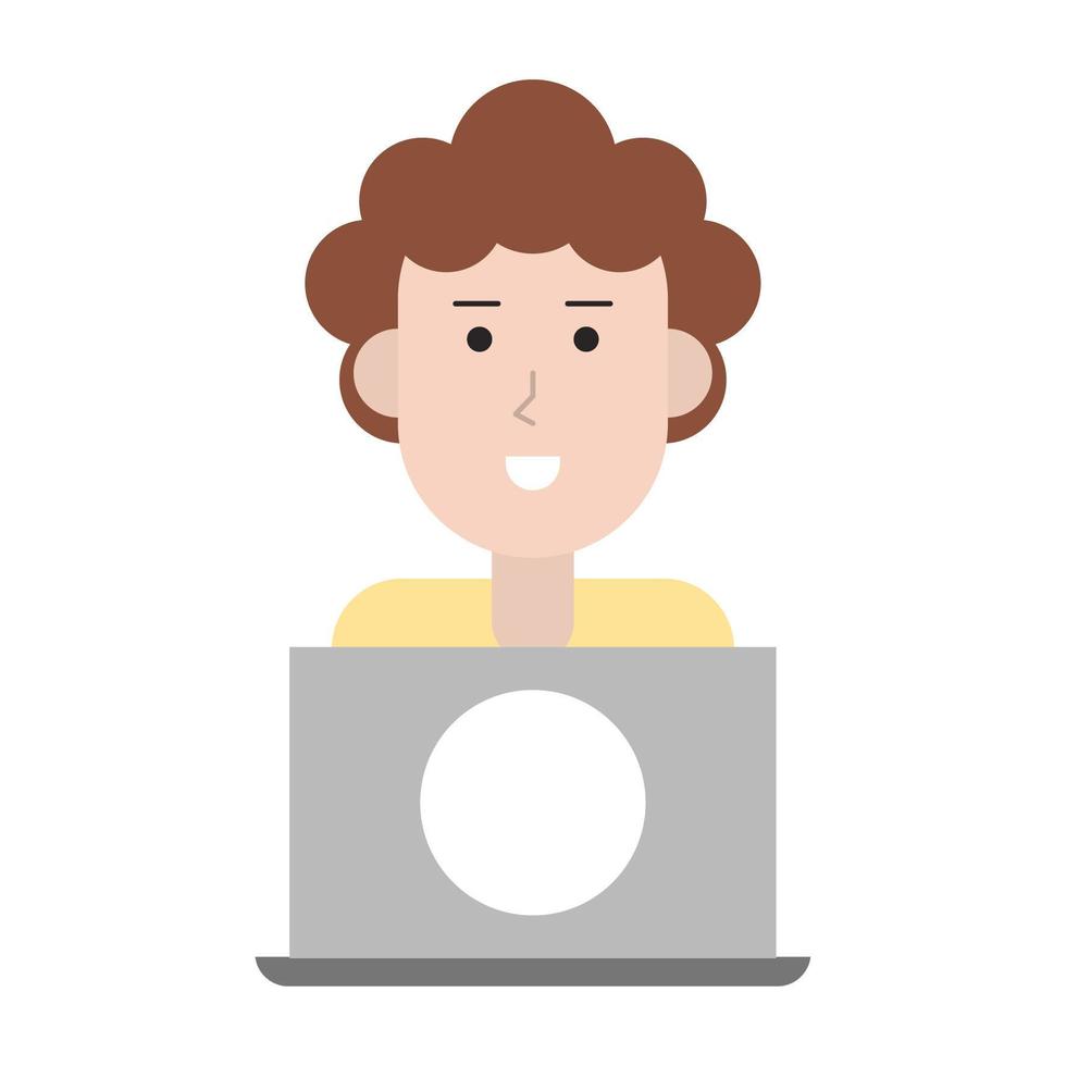 man with laptop vector