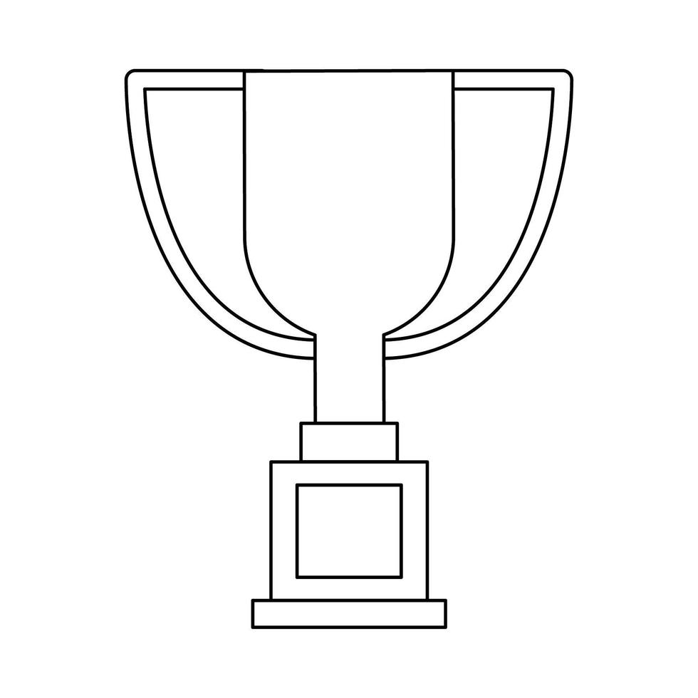 Trophy cup championship symbol in black and white vector