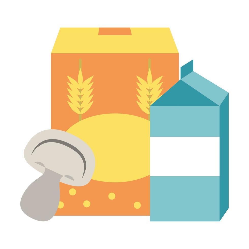 wheat flour mushroom vector illustration