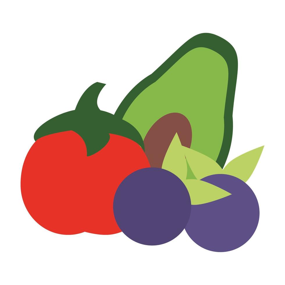 vegetable and fruit vector illustration
